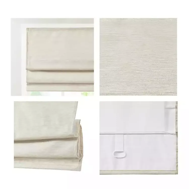 Kirklands Home Faux Silk Room Darkening Roman Shade, 35 in. Ivory Discount