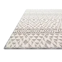Kirklands Home Ivory Geometric Stripes Outdoor Area Rug, 5x7 Clearance