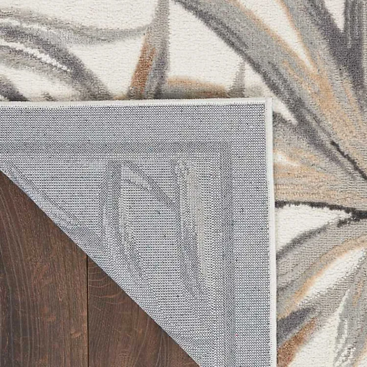 Kirklands Home Ivory Grand Leaf Coastal Area Rug, 5x7 Clearance