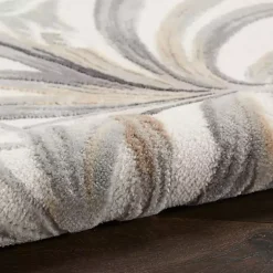 Kirklands Home Ivory Grand Leaf Coastal Area Rug, 5x7 Clearance