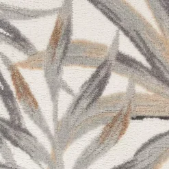 Kirklands Home Ivory Grand Leaf Coastal Area Rug, 5x7 Clearance