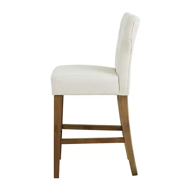 Kirklands Home Ivory Harrison Tufted Counter Stool White Best