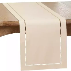 Kirklands Home Ivory Hemstitch Border Table Runner White Outlet