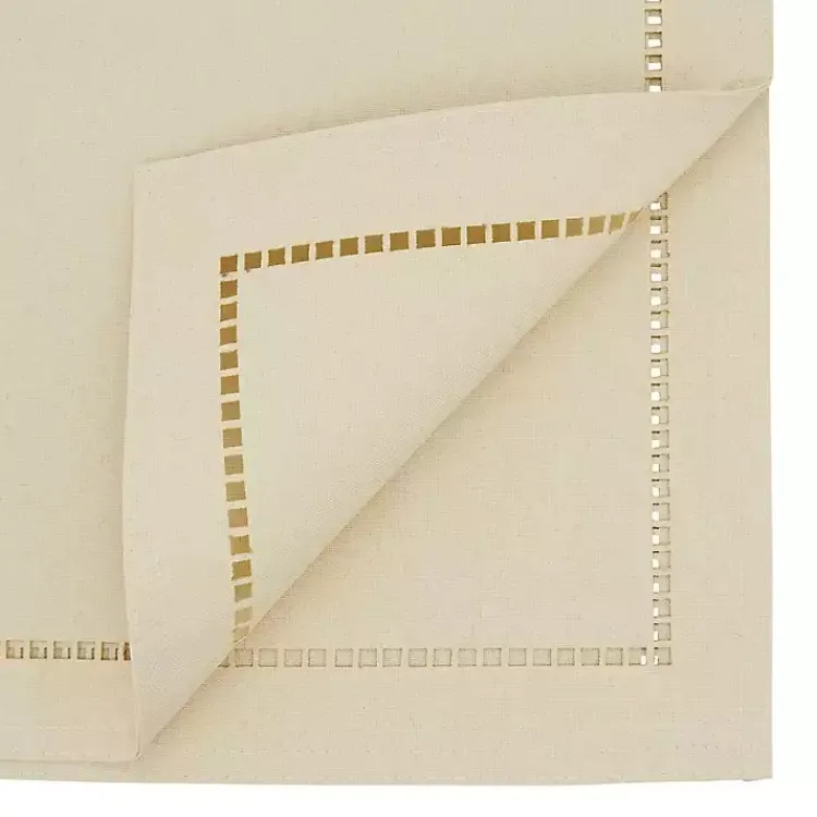 Kirklands Home Ivory Hemstitch Border Table Runner White Outlet