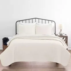 Kirklands Home Herringbone Quilted 3-pc. Queen Coverlet Set Ivory Best