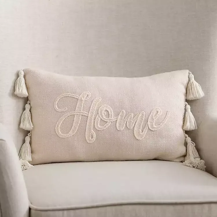 Pillows>Kirklands Home Home Tassels Lumbar Pillow Ivory