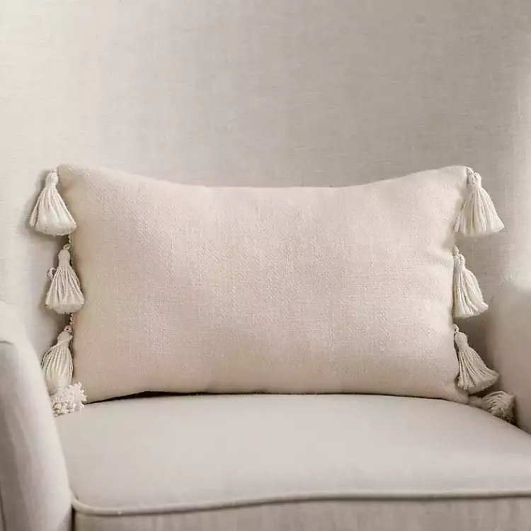 Pillows>Kirklands Home Home Tassels Lumbar Pillow Ivory