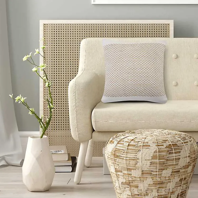 Pillows>Kirklands Home Ivory Interwoven Jute Pillow