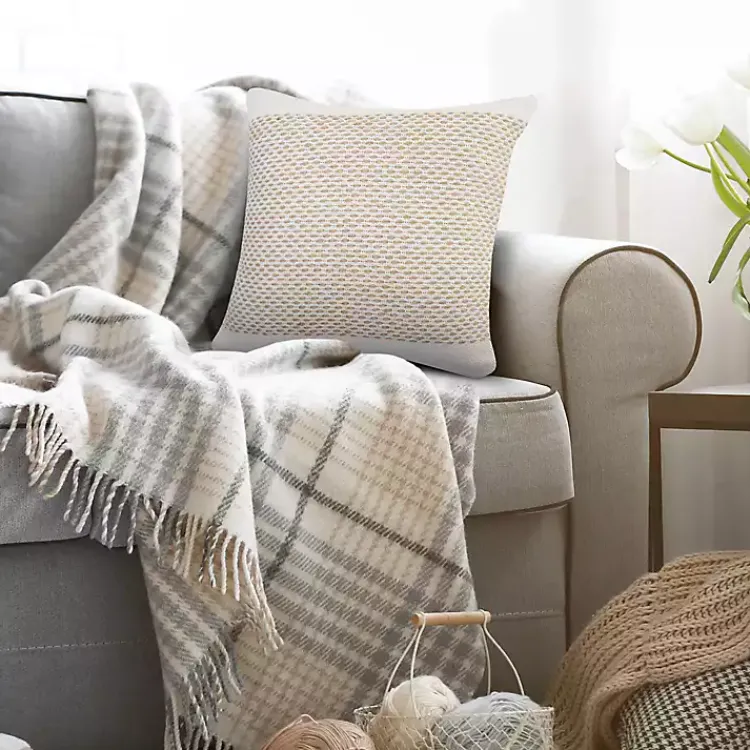 Pillows>Kirklands Home Ivory Interwoven Jute Pillow