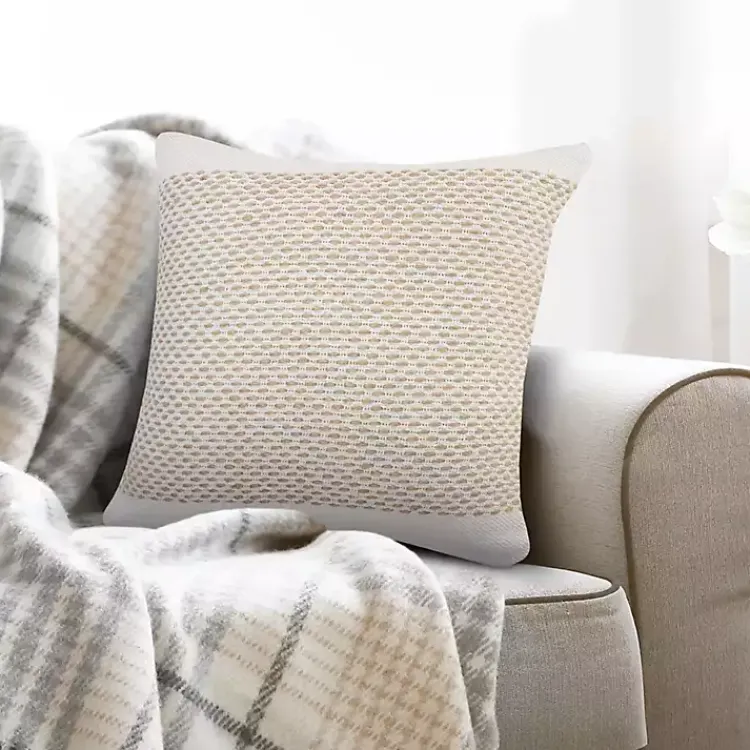 Pillows>Kirklands Home Ivory Interwoven Jute Pillow