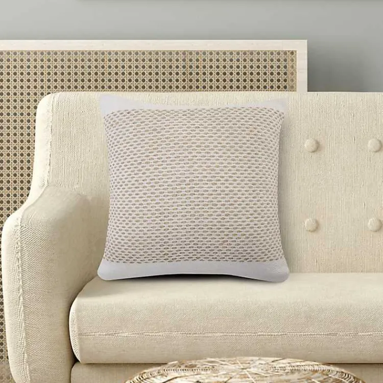 Pillows>Kirklands Home Ivory Interwoven Jute Pillow