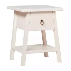 Kirklands Home Japandi Pull-Ring Accent Table Ivory