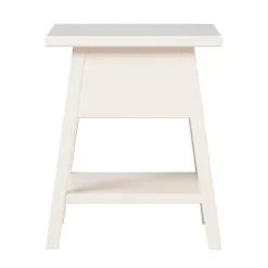 Kirklands Home Japandi Pull-Ring Accent Table Ivory