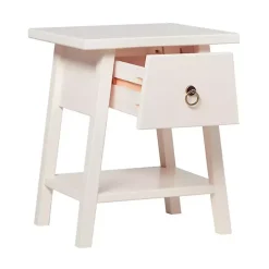 Kirklands Home Japandi Pull-Ring Accent Table Ivory