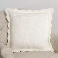 Pillows>Kirklands Home Juna Scalloped Pillow Ivory