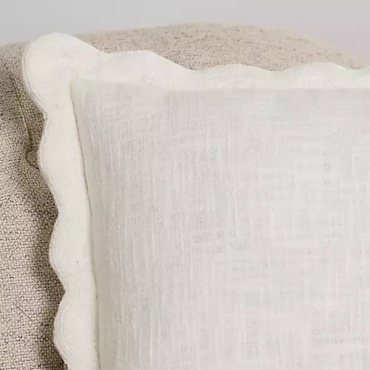 Pillows>Kirklands Home Juna Scalloped Pillow Ivory