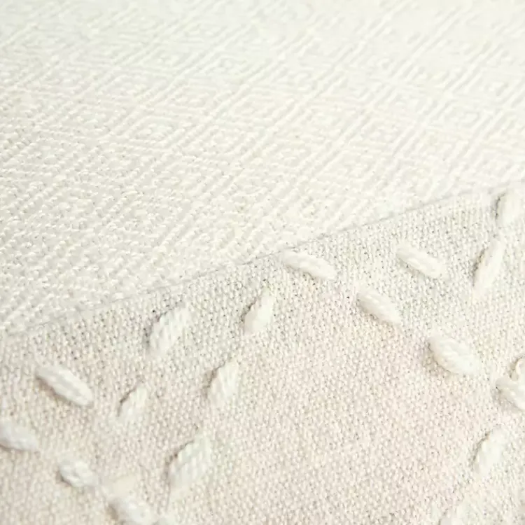 Pillows>Kirklands Home Kantha Stitch Recycled Throw Pillow Ivory