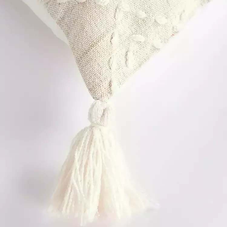 Pillows>Kirklands Home Kantha Stitch Recycled Throw Pillow Ivory