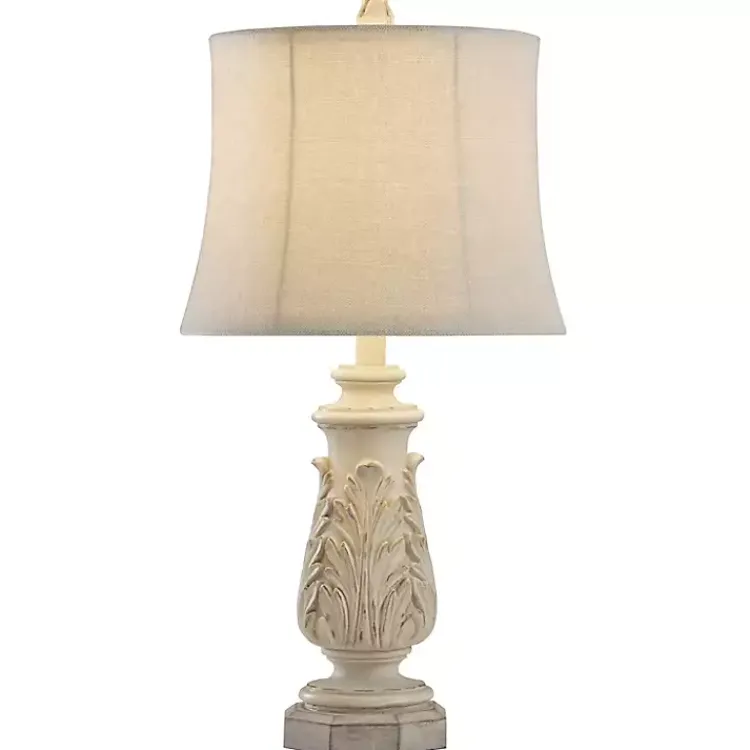 Kirklands Home Ivory Leaf Scroll Table Lamp White Discount