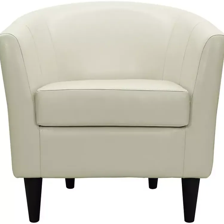 Kirklands Home Leatherette Windsor Accent Chair Ivory Best