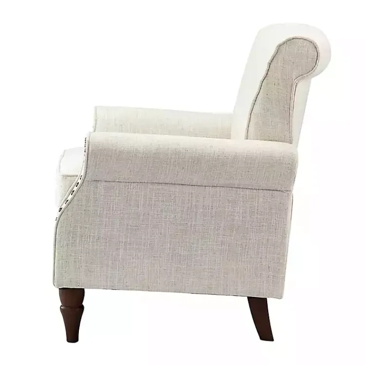 Kirklands Home Miriam Nailhead Trim Armchair Ivory Discount