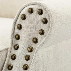 Kirklands Home Miriam Nailhead Trim Armchair Ivory Discount