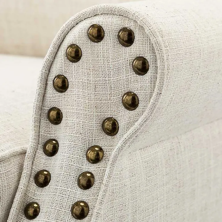 Kirklands Home Miriam Nailhead Trim Armchair Ivory Discount