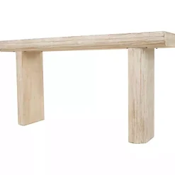 Kirklands Home Natural Wood Grain Console Table Ivory Hot