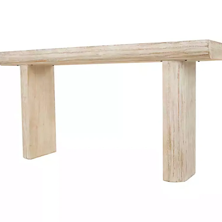Kirklands Home Natural Wood Grain Console Table Ivory Hot