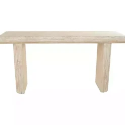 Kirklands Home Natural Wood Grain Console Table Ivory Hot