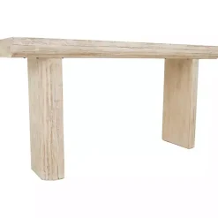 Kirklands Home Natural Wood Grain Console Table Ivory Hot