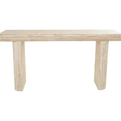 Kirklands Home Natural Wood Grain Console Table Ivory Hot