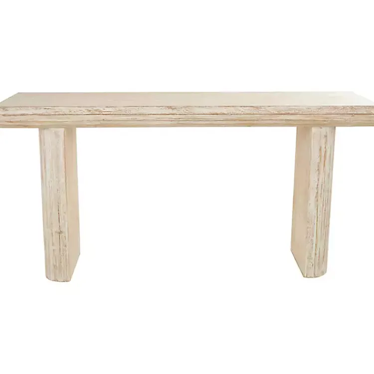 Kirklands Home Natural Wood Grain Console Table Ivory Hot