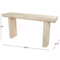 Kirklands Home Natural Wood Grain Console Table Ivory Hot
