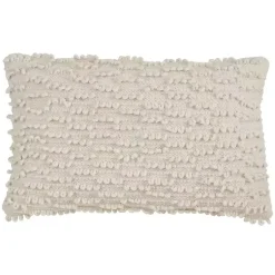 Pillows>Kirklands Home Ivory Nubby Decorative Lumbar Pillow White