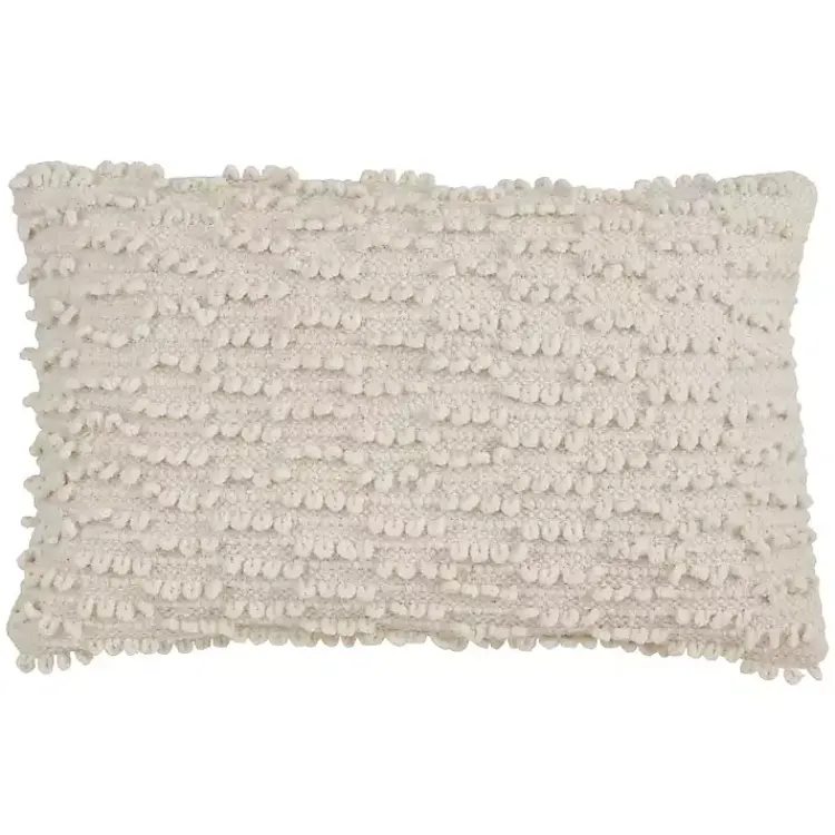 Pillows>Kirklands Home Ivory Nubby Decorative Lumbar Pillow White