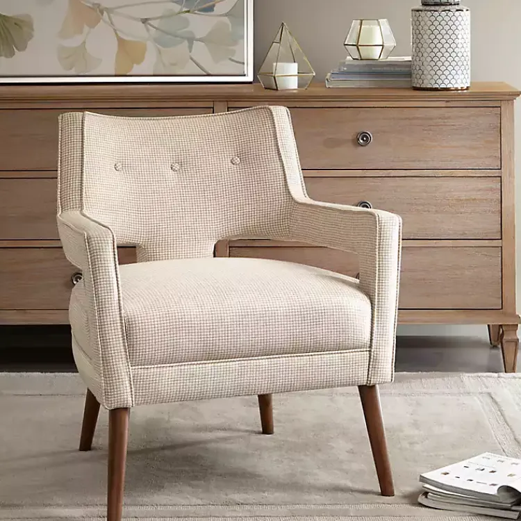 Kirklands Home Open Back Mid-Century Modern Armchair Ivory Online