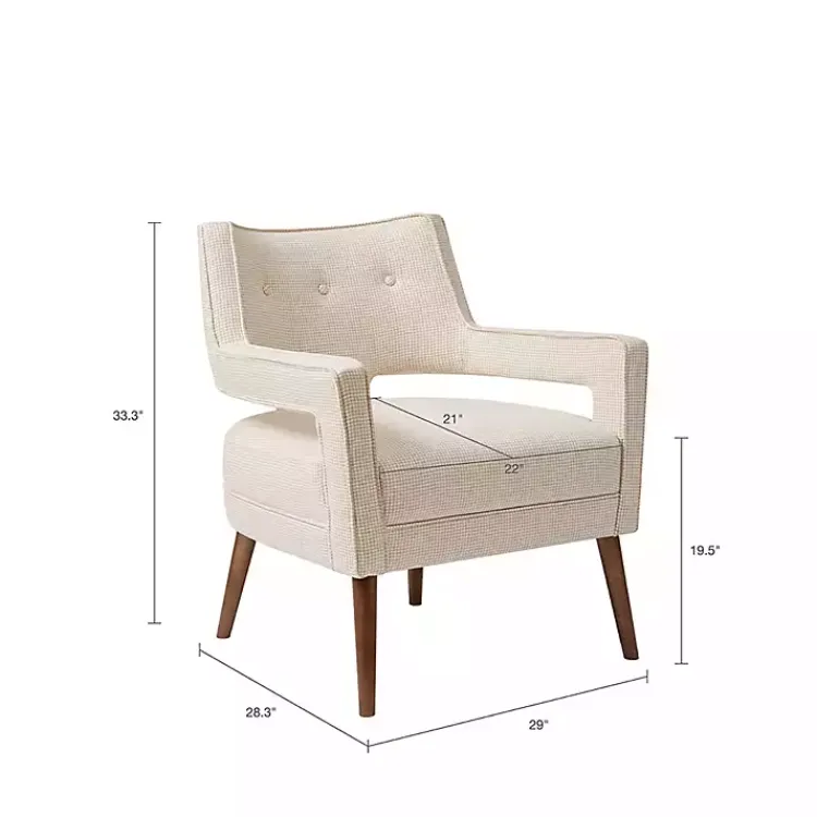 Kirklands Home Open Back Mid-Century Modern Armchair Ivory Online