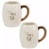 Fall>Kirklands Home Ivory Pumpkin Happy Fall 2-pc. Ceramic Mug Set