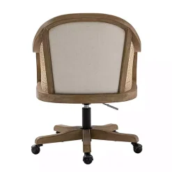 Kirklands Home Rattan Swivel Office Chair Ivory Hot