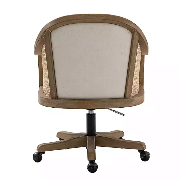 Kirklands Home Rattan Swivel Office Chair Ivory Hot