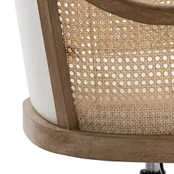 Kirklands Home Rattan Swivel Office Chair Ivory Hot