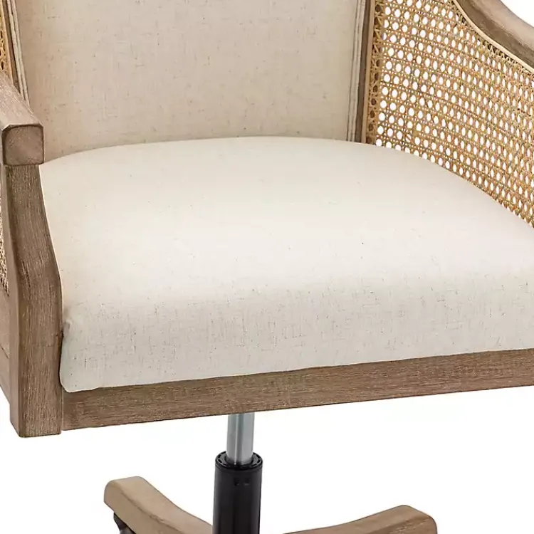Kirklands Home Rattan Swivel Office Chair Ivory Hot