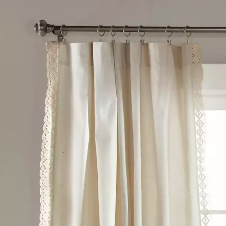 Kirklands Home Rosalie Curtain Panel Set, 108 in. Ivory Sale