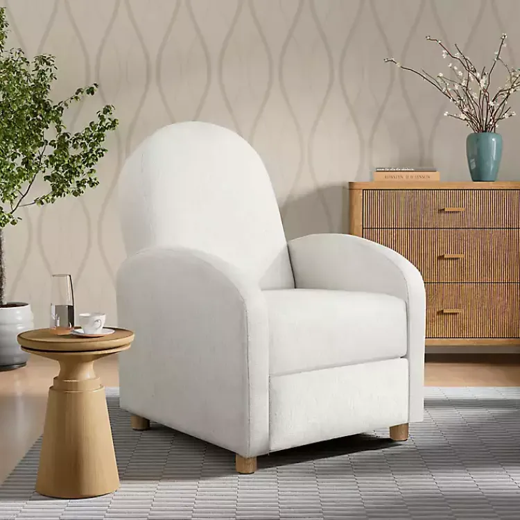 Kirklands Home Rounded Push Back Recliner Ivory Discount
