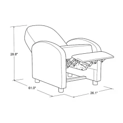 Kirklands Home Rounded Push Back Recliner Ivory Discount
