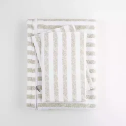 Kirklands Home Rugged Stripes Puffed 3-pc. Queen Duvet Set Ivory Clearance