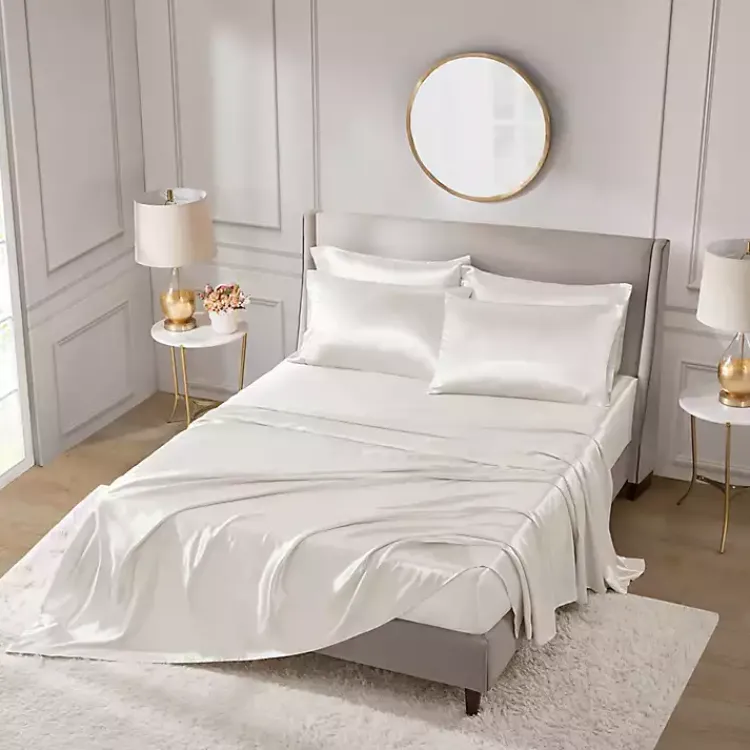 Kirklands Home Satin 6-pc. Full Sheet Set Ivory Discount