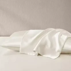 Kirklands Home Satin Standard 2-pc. Pillow Case Set Ivory New