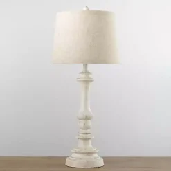 Kirklands Home Savannah Spindle Table Lamp Ivory Clearance